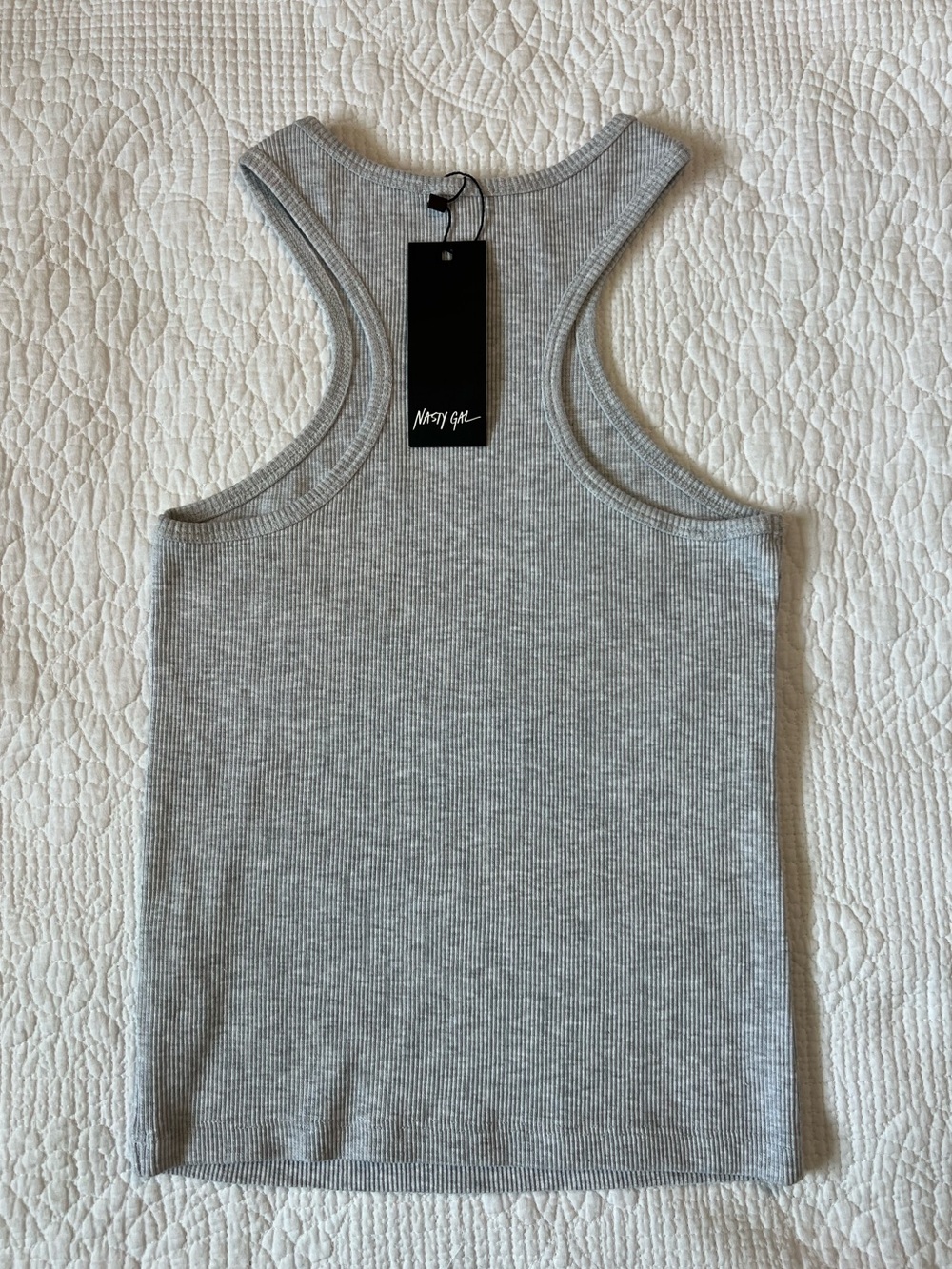 NWT Nasty Gal Ribbed Racer Tank Top - Picture 6 of 8